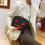 Halloween Pumpkin PU Messenger Bag for Female