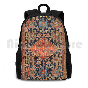 Hamadan Antique West Persian Rug Print Outdoor Hiking Backpack