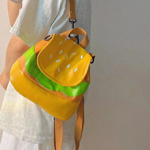 Hamburger Backpack Women Lazy Multifunctional Girl Backpack