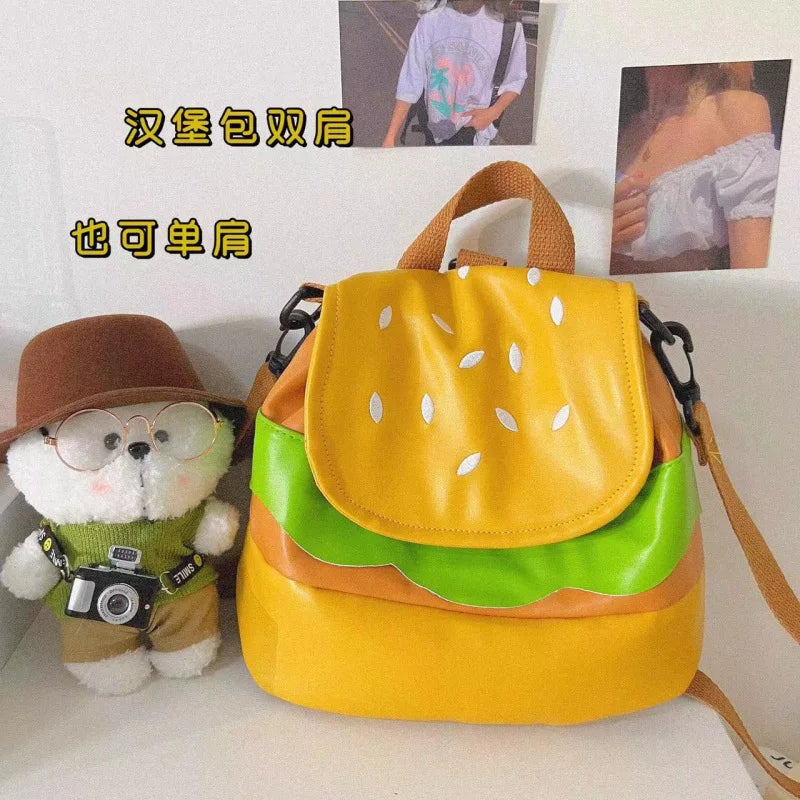 Hamburger Backpack Women Lazy Multifunctional Girl Backpack