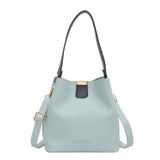 Vintage PU Leather Crossbody Bag Women Bucket Handbag