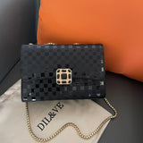 PU Leather Ladies Messenger Purse Chain Shoulder Bag
