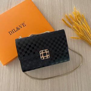 PU Leather Ladies Messenger Purse Chain Shoulder Bag