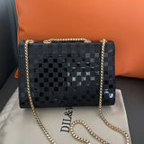 PU Leather Ladies Messenger Purse Chain Shoulder Bag