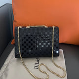 PU Leather Ladies Messenger Purse Chain Shoulder Bag