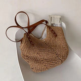Straw Women's Shoulder Handbag Bohemian Summer Beach Tote Bag