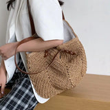 Straw Women's Shoulder Handbag Bohemian Summer Beach Tote Bag