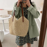 Straw Women's Shoulder Handbag Bohemian Summer Beach Tote Bag