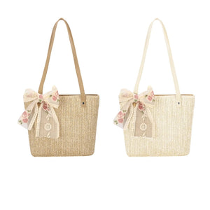 Hand-Woven Large Capacity Straw Tote Bag for Women