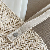 Hand-Woven Large Capacity Straw Tote Bag for Women