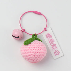 Hand Crocheted Peach Doll Pendant Key Chain Backpack Decoration