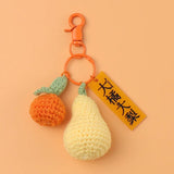 Hand Crocheted Peach Doll Pendant Key Chain Backpack Decoration