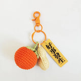 Hand Crocheted Peach Doll Pendant Key Chain Backpack Decoration
