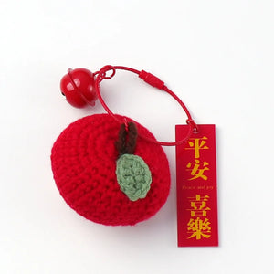 Hand Crocheted Peach Doll Pendant Key Chain Backpack Decoration