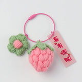 Hand Crocheted Peach Doll Pendant Key Chain Backpack Decoration