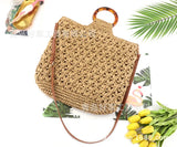 Hand-held Paper Rope Crochet Bag Shoulder Woven Beach Messenger Bag