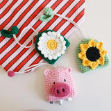 Hand-knitted Car Key Case Cartoon Key Sleeve Mini Protection