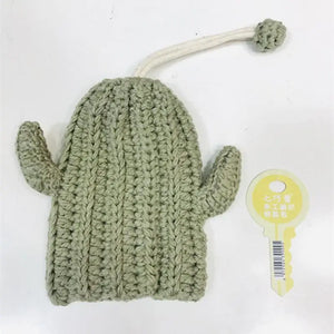 Hand-knitted Car Key Case Cartoon Key Protection Cover Mini Bag