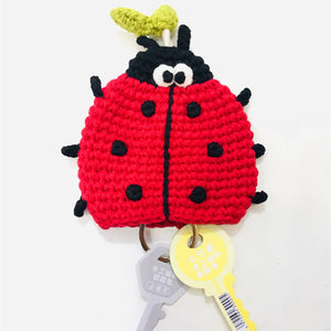 Hand-Knitted Car Key Case Cartoon Key Cover Woolen Mini Bag