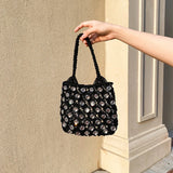 Hand-sewn Holiday Woven Diamond Mini Bucket Bag