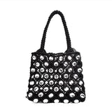 Hand-sewn Holiday Woven Diamond Mini Bucket Bag