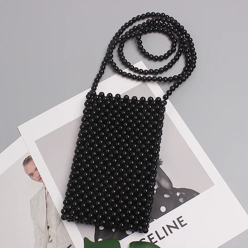 Hand-woven Pearl Shoulder Bag Women Crossbody