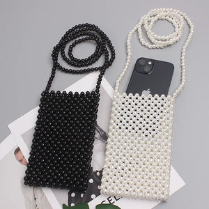 Hand-woven Pearl Shoulder Bag Women Crossbody