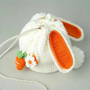 Hand woven rabbit bag carrot Bucket Bag Messenger Bag