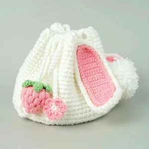 Hand woven rabbit bag carrot Bucket Bag Messenger Bag