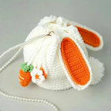 Hand woven rabbit bag carrot Bucket Bag Messenger Bag