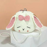 Hand Woven Sleepy Rabbit Bucket Bag