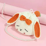 Hand Woven Sleepy Rabbit Bucket Bag