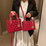 Quilted Square Handle Bag Classic Totes Women Shoulder Bags