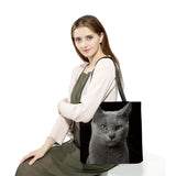 Funny Cat & Dog Eco-Friendly Shopper Bag - Portable Shoulder Tote