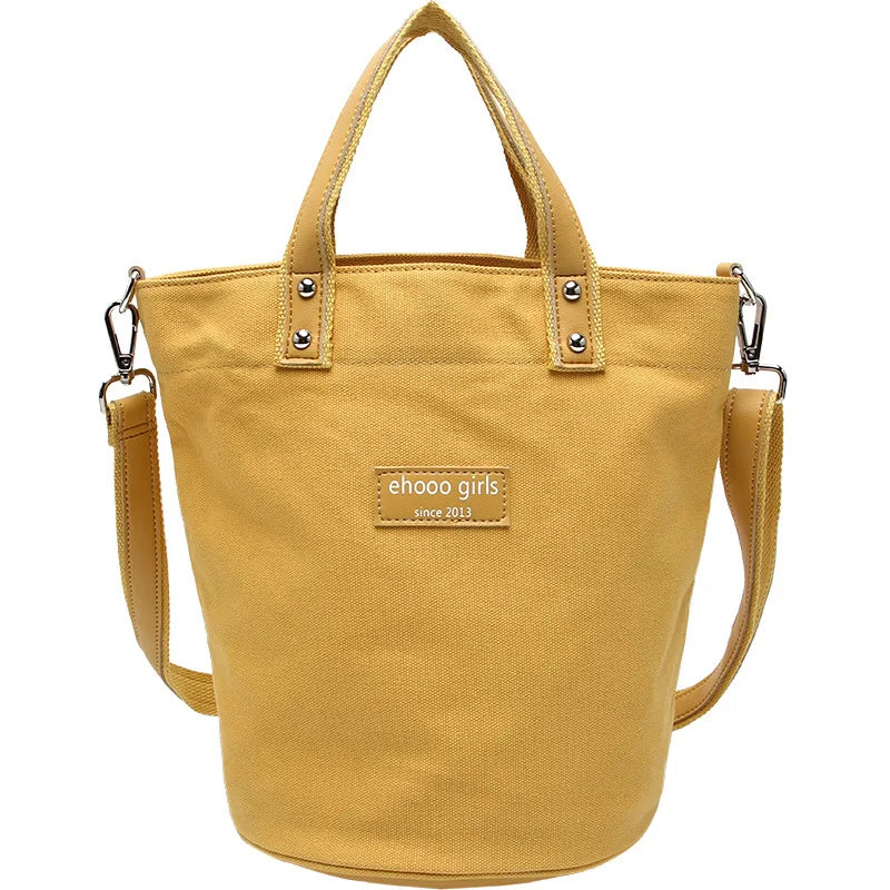 Canvas Bucket Bag Large Capacity Single Shoulder Messenger Bag