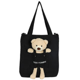 Canvas Bag Woman Casual Femele Shoulder Bags Bear Canvas Shoulder Bags