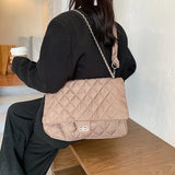 Retro Ladies Tote Bag Diamond Lattice Shoulder Bag