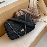 Retro Ladies Tote Bag Diamond Lattice Shoulder Bag