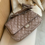 Retro Ladies Tote Bag Diamond Lattice Shoulder Bag