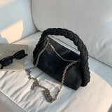 Vintage Denim Chain Messenger Tote Bag for Women