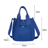 Canvas Casual Tote Student Shoulder Bag Magnetic Buckle Crossbody Bag