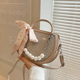 Rivet Handbag Round Tote Small Shoulder Bag
