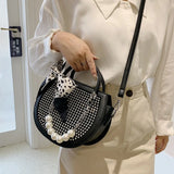 Rivet Handbag Round Tote Small Shoulder Bag