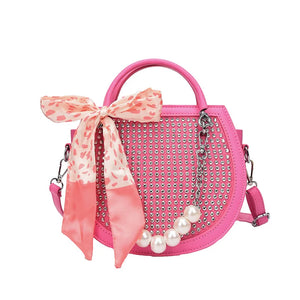 Rivet Handbag Round Tote Small Shoulder Bag