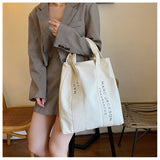 Canvas Shoulder Tote Bag Minimalist Style Large Women Reusable Purse