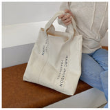 Canvas Shoulder Tote Bag Minimalist Style Large Women Reusable Purse