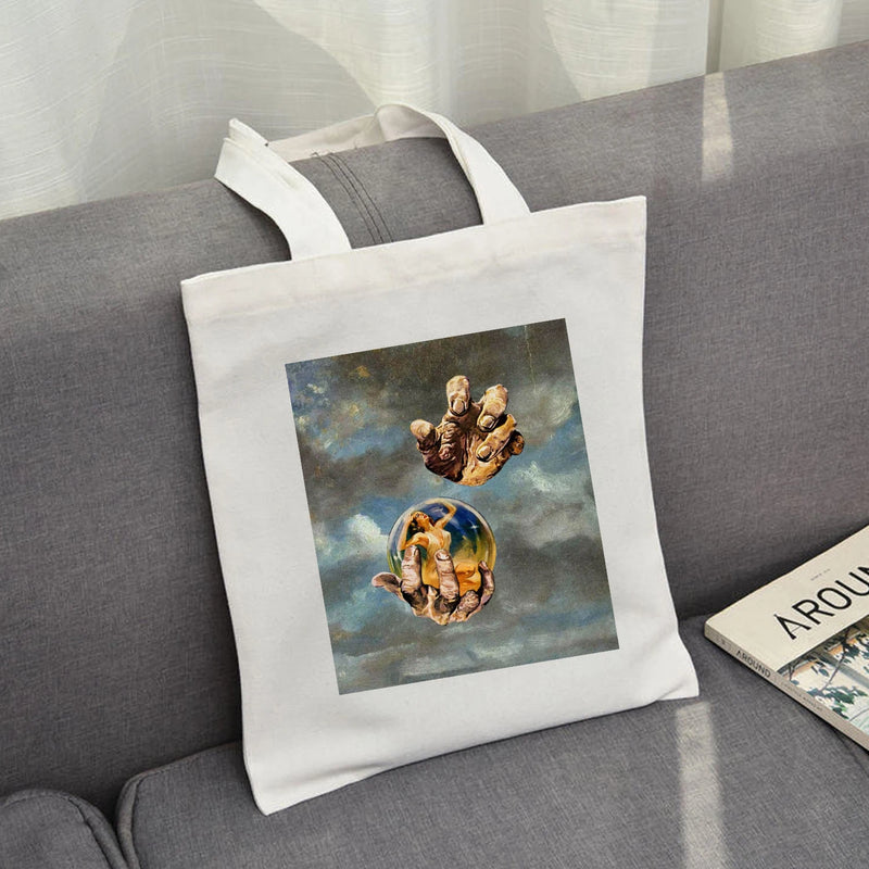 Gothic Punk Canvas Tote Bag Eco Reusable Shopping Bag