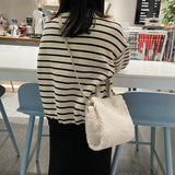 Lamb Hair Tote Bag Solid Color Shoulder Messenger Bag