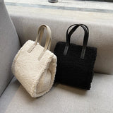 Lamb Hair Tote Bag Solid Color Shoulder Messenger Bag