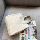 Lamb Hair Tote Bag Solid Color Shoulder Messenger Bag